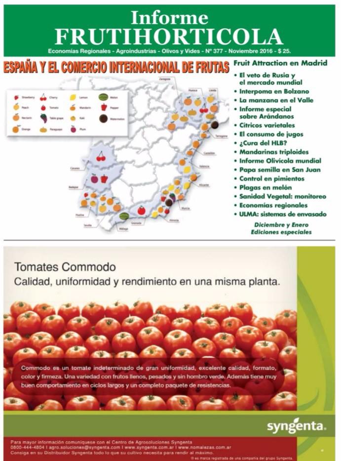Informe FrutiHortícola Noviembre 2016